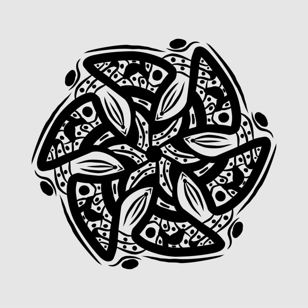 Abstract vector, black and white radial style. Simple and attractive Mosaic Type vector