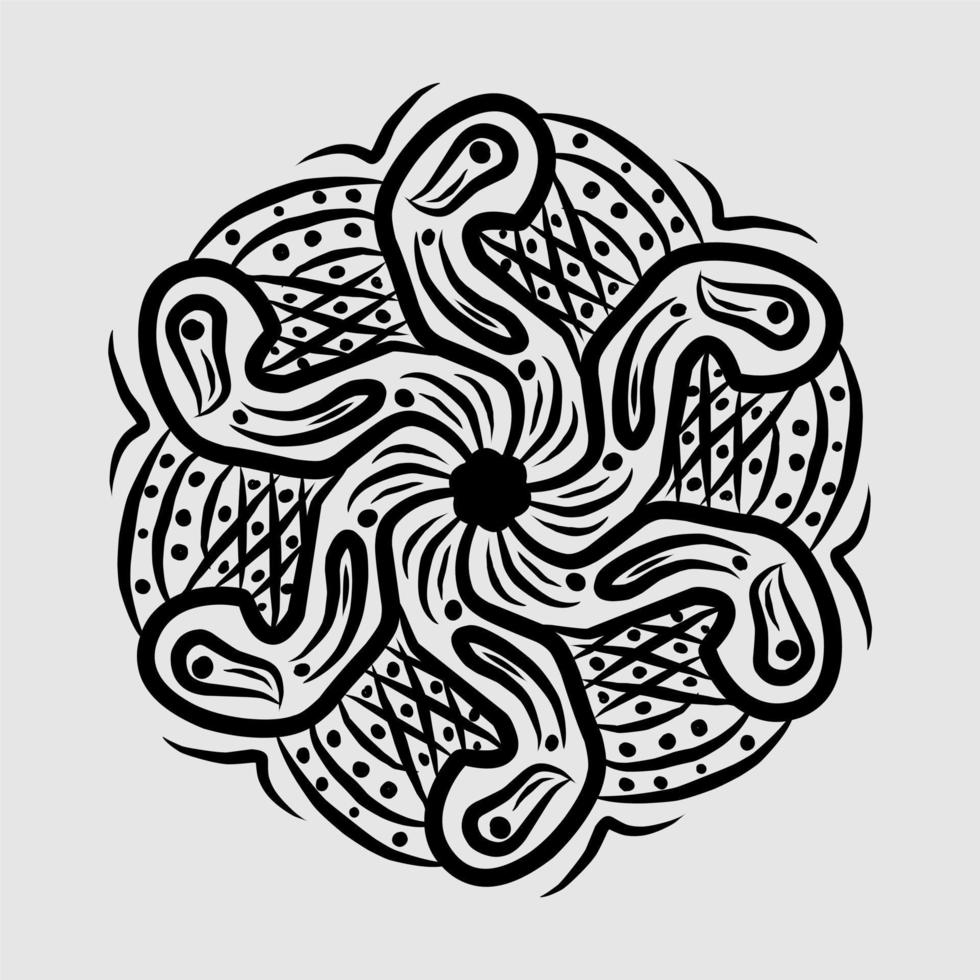 Abstract vector, black and white radial style. Simple and attractive Mosaic Type vector