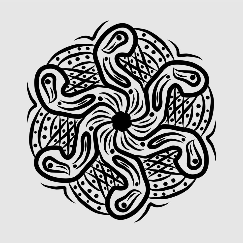 Abstract vector, black and white radial style. Simple and attractive Mosaic Type vector