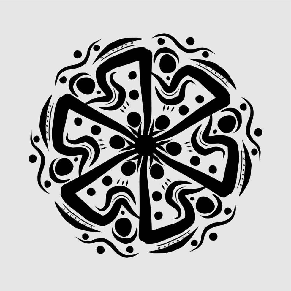 Abstract vector, black and white radial style. Simple and attractive Mosaic Type vector