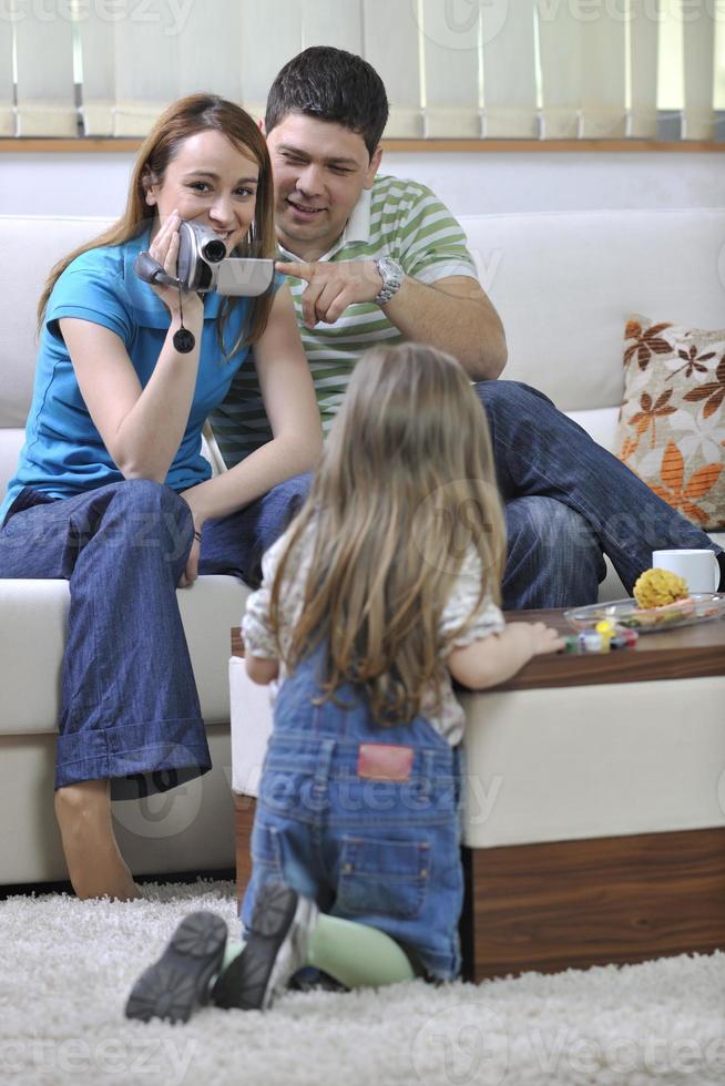 happy family special moments on video photo