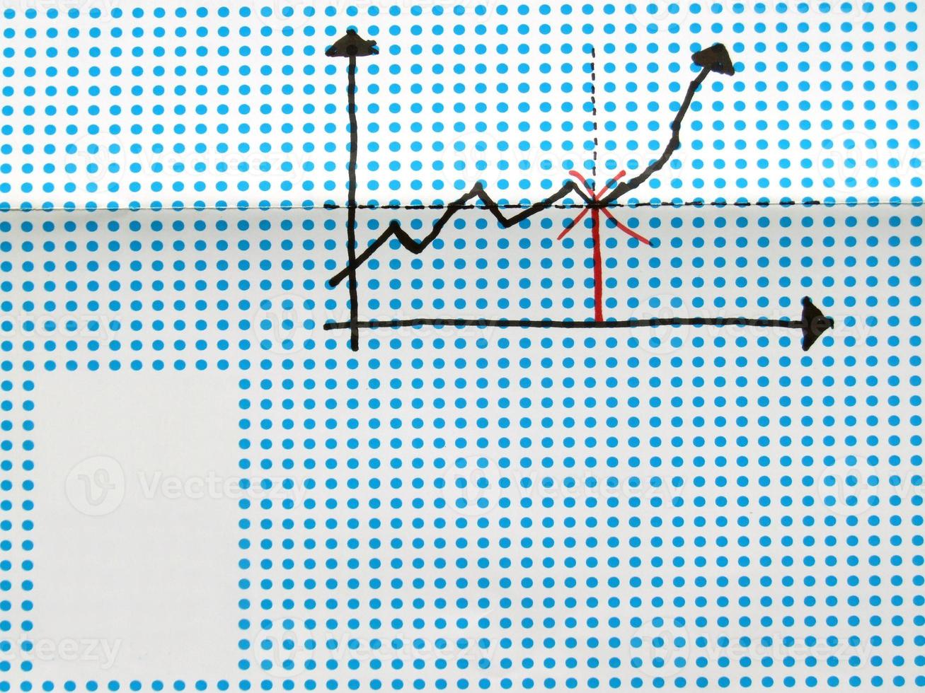 stock graph drawing with empty space for write message photo