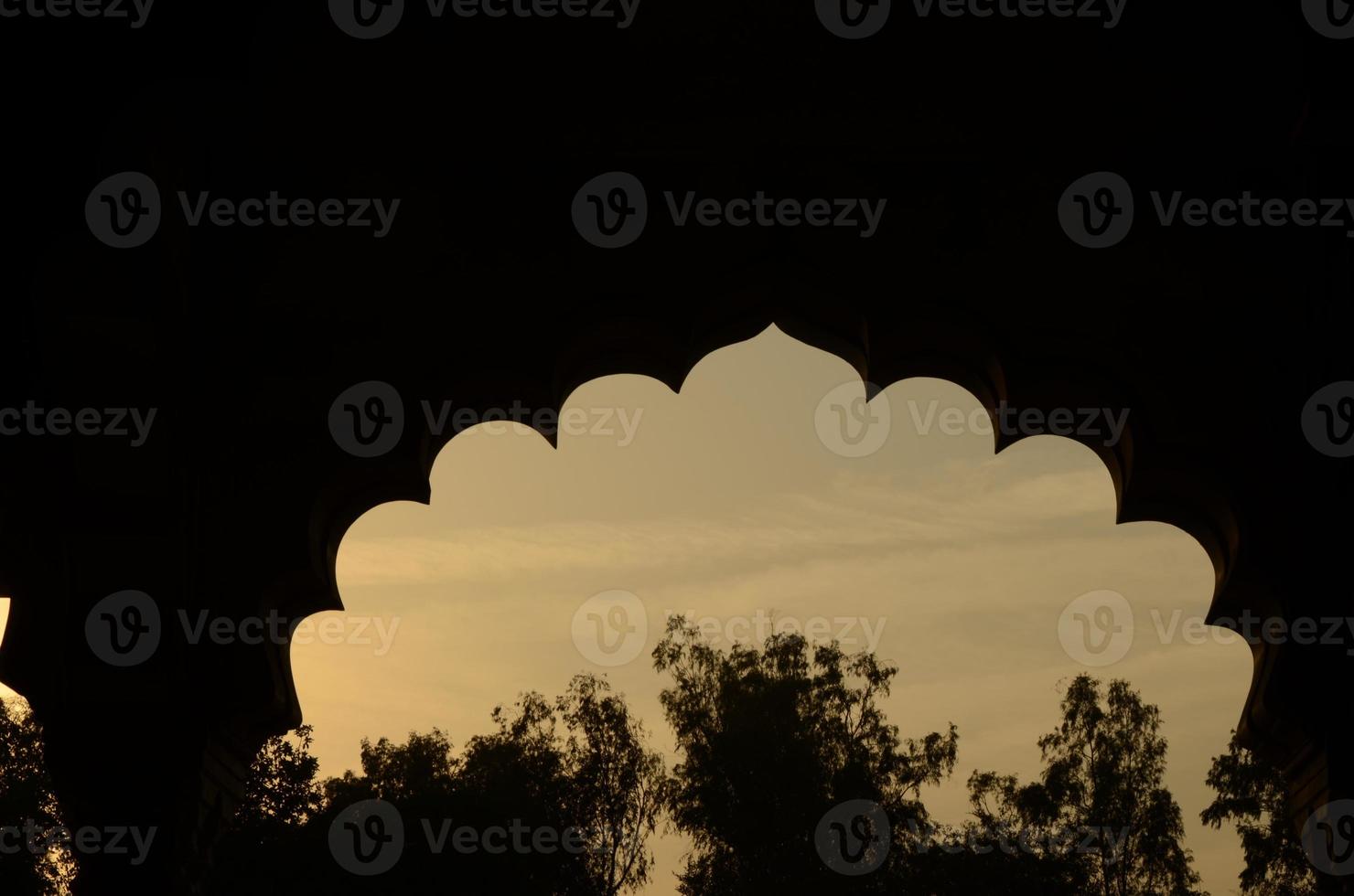 The arches of the old era of Indian monuments throughout the day photo