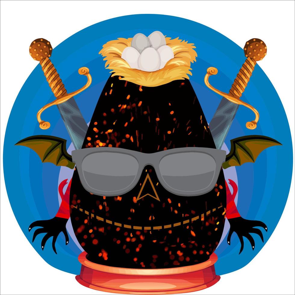 Creepy Party Halloween Pumpkin Head. Pumpkin Face with Weapon in the Behind. Suitable for E Sport Logo, T-Shirt and Others Print Stuff. vector