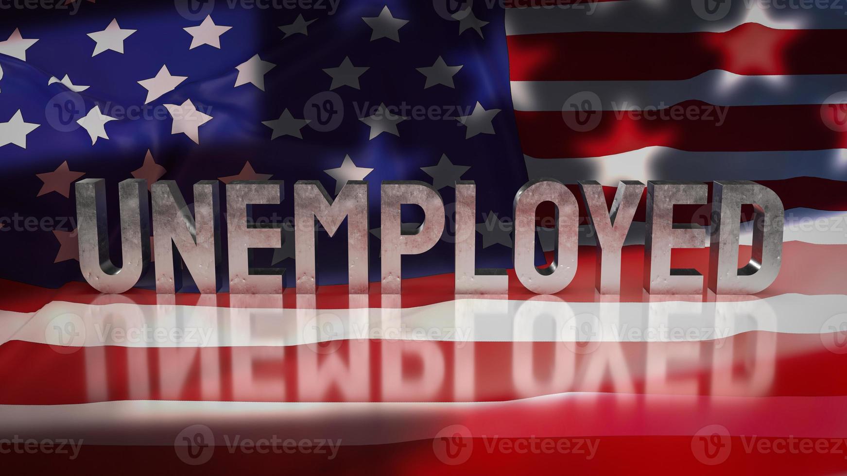 The unemployed on America flag for business concept 3d rendering photo