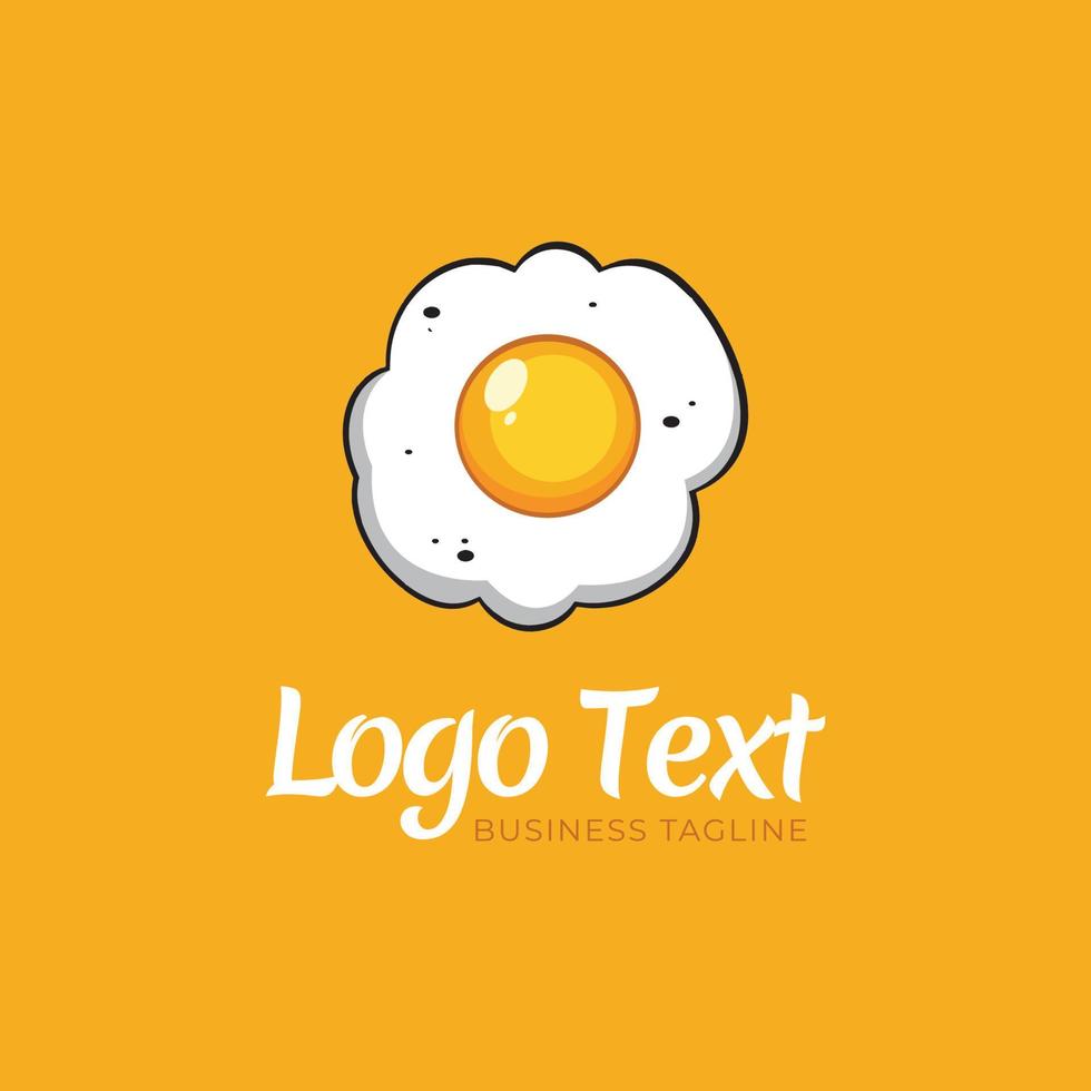 Egg fried logo design template vector