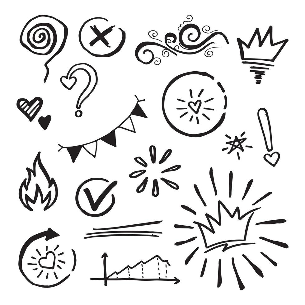 Doodle element vector set, for concept design.