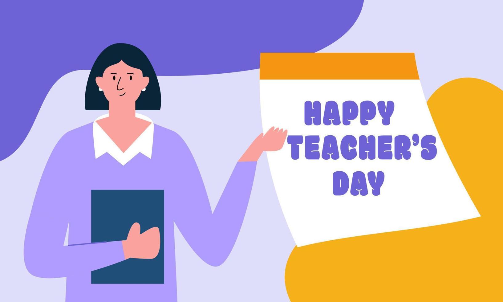 Happy teacher's day poster background concept vector illustration