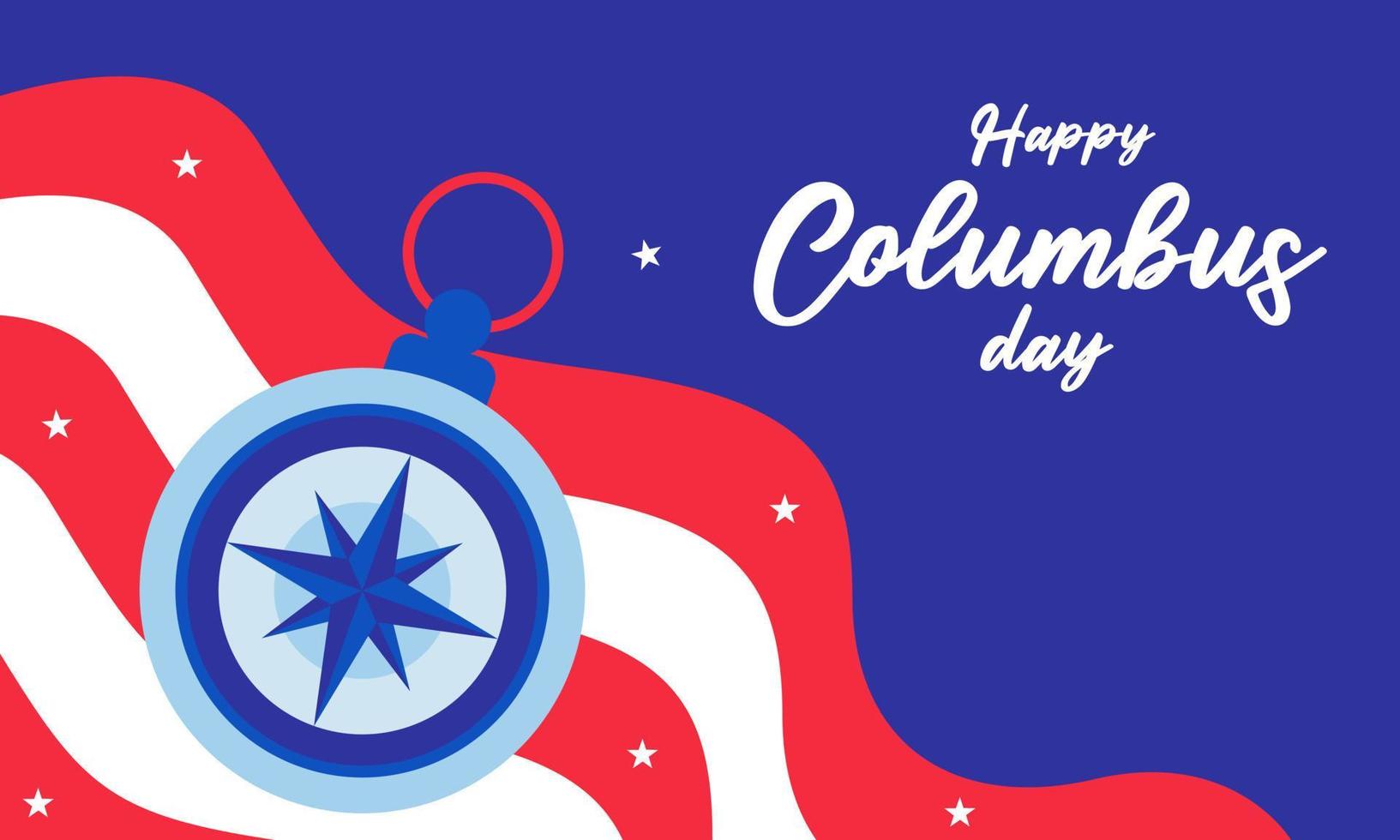 Hand drawn flat columbus day background vector
