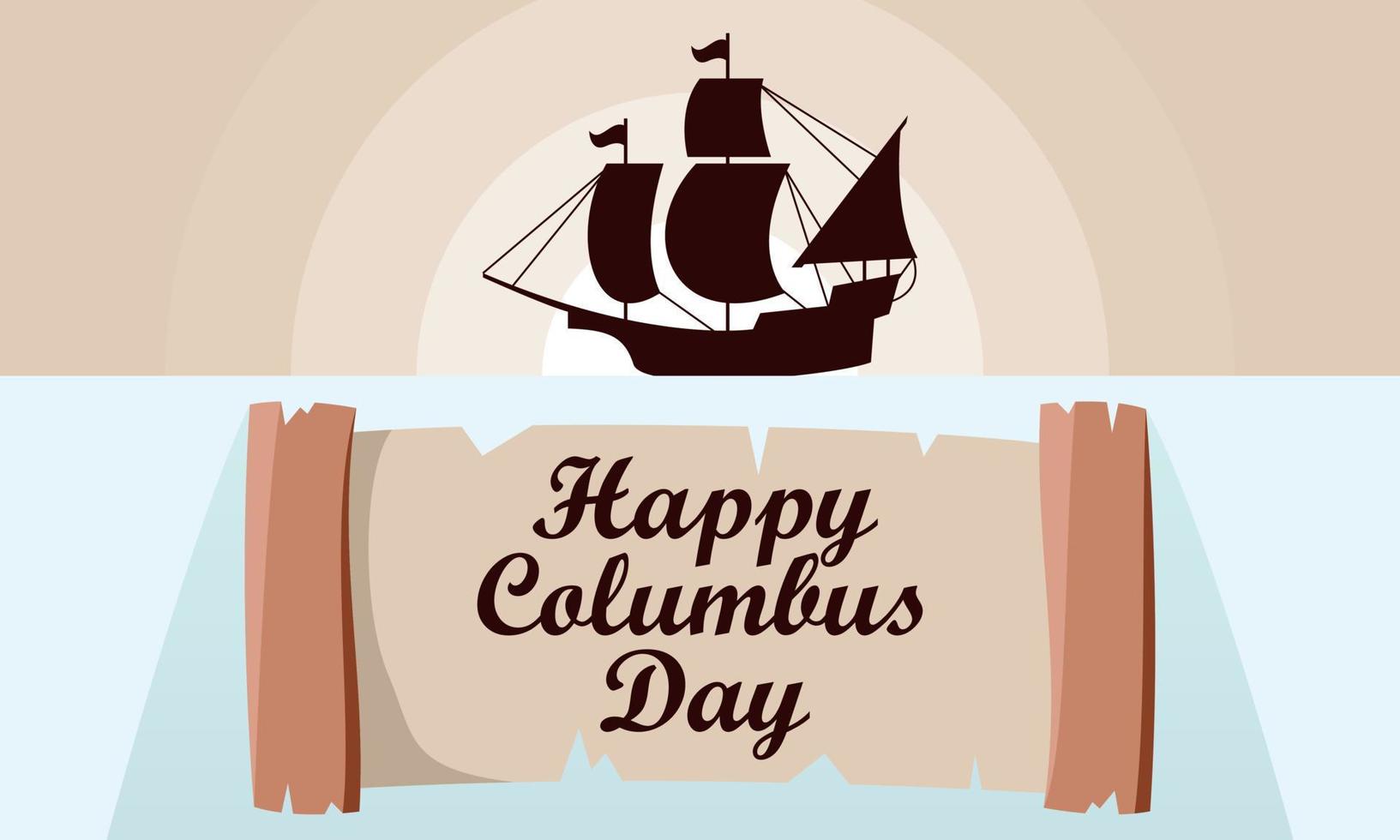 Hand drawn flat columbus day background vector