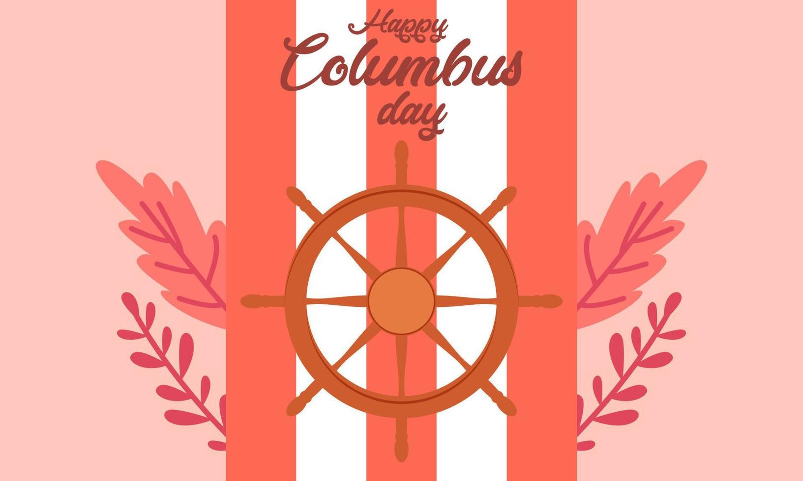 Hand drawn flat columbus day background vector