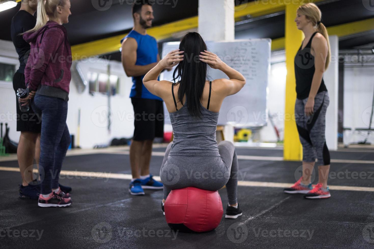 athletes getting instructions from trainer photo