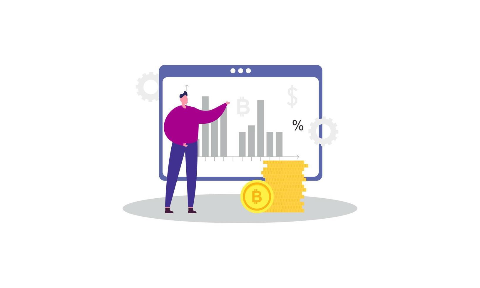 Blockchain cryptocurrency business concept illustration vector