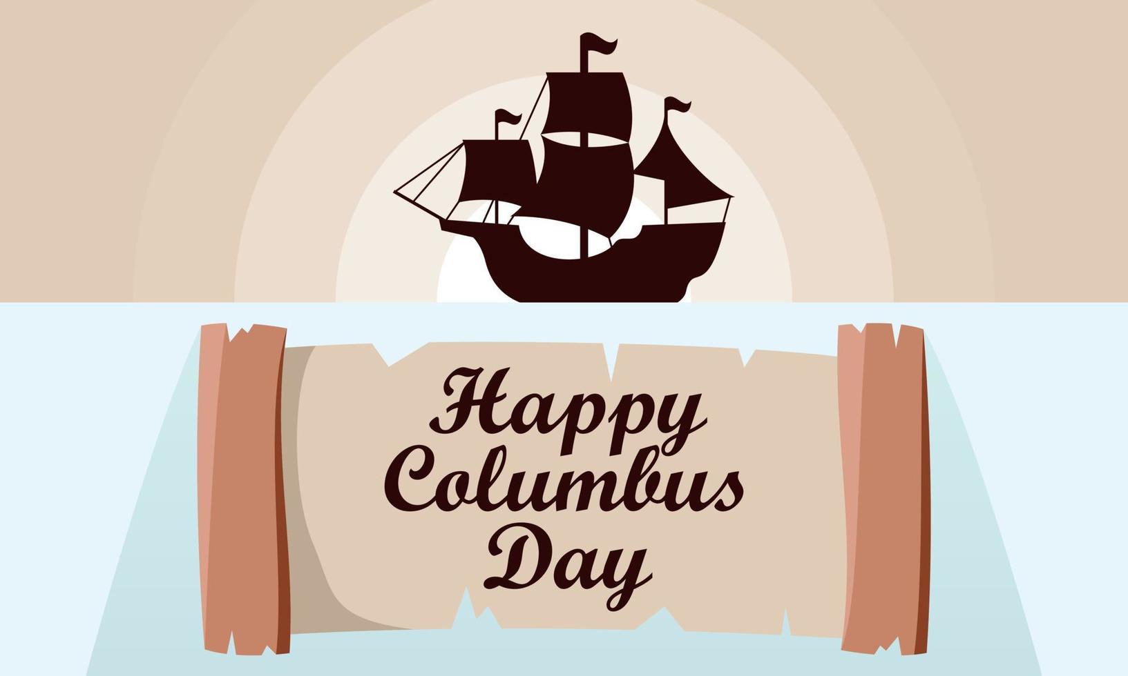 Hand drawn flat columbus day background vector