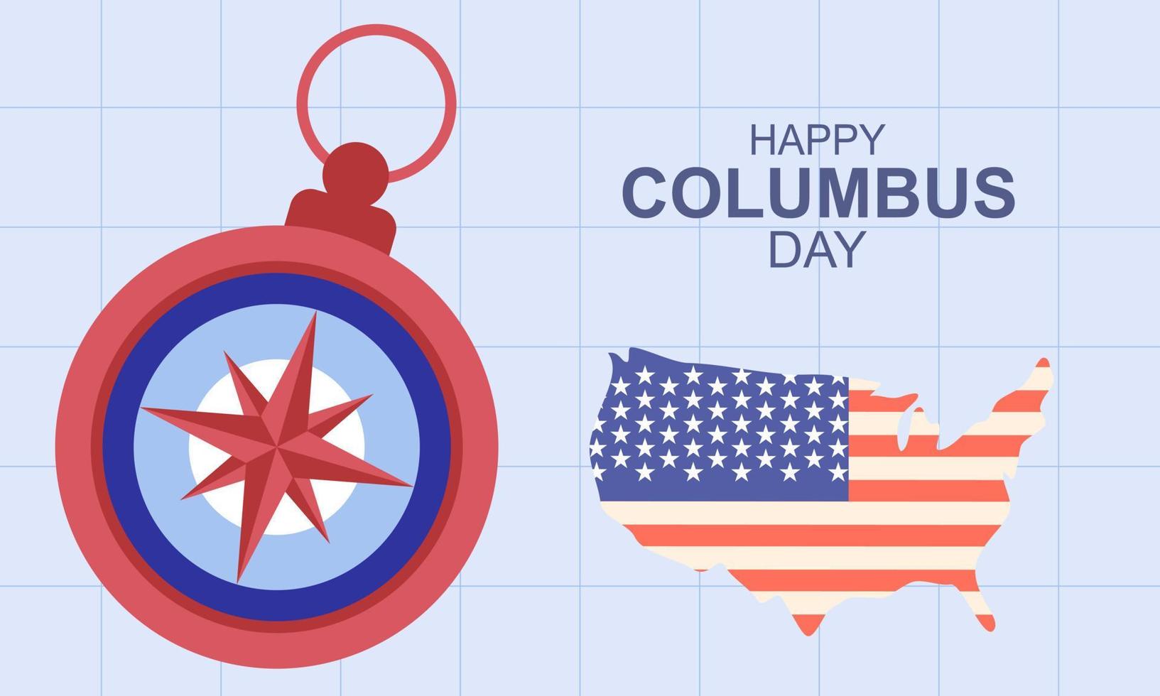Hand drawn flat columbus day background vector