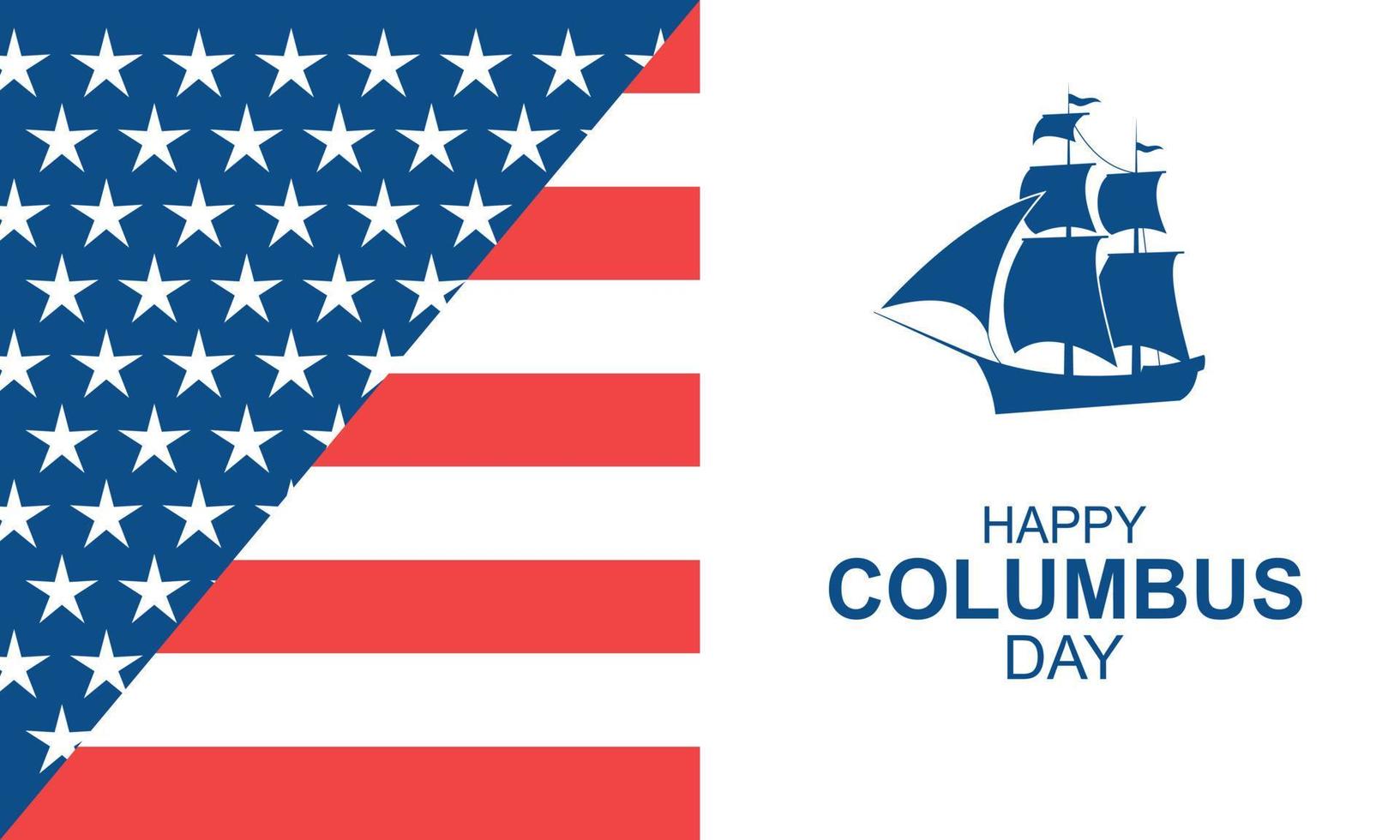 Hand drawn flat columbus day background vector