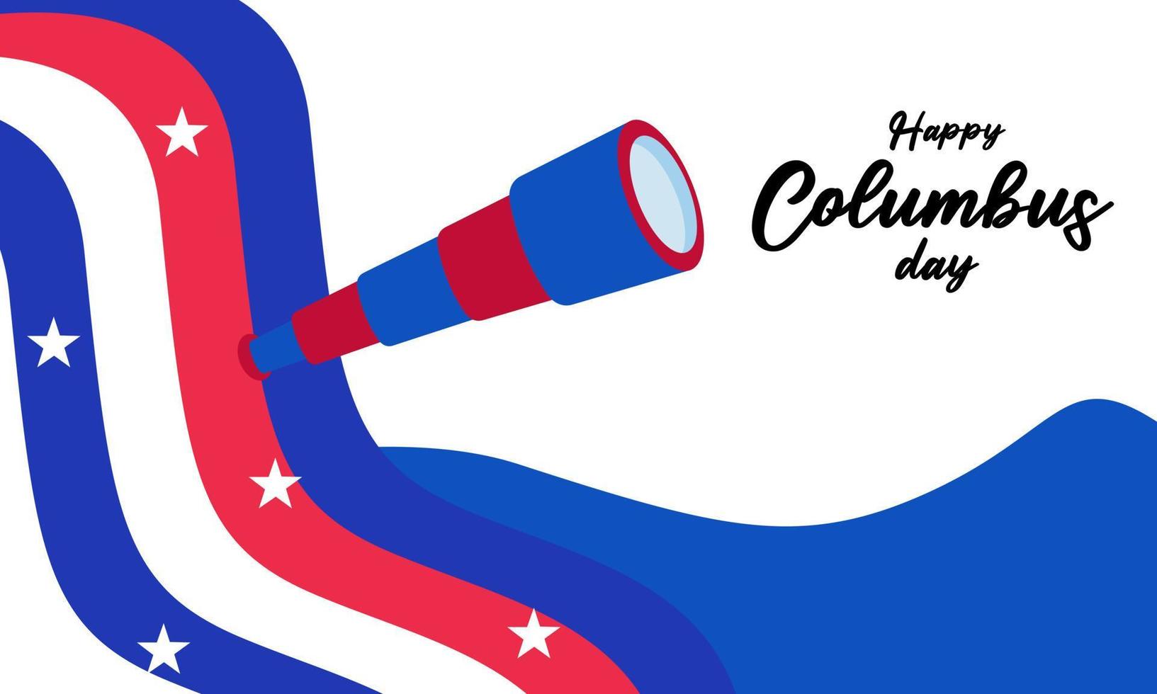 Hand drawn flat columbus day background vector