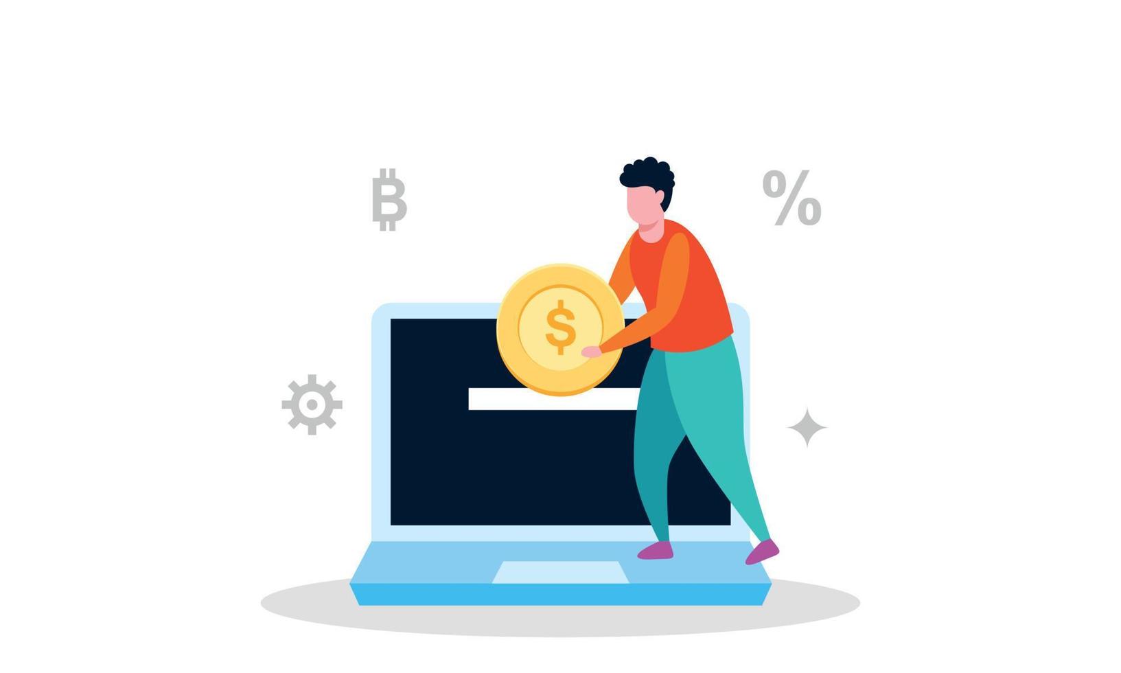 Blockchain cryptocurrency business concept illustration vector