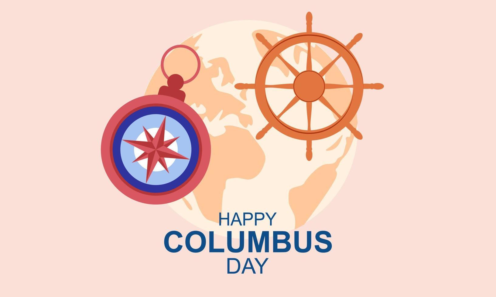 Hand drawn flat columbus day background vector