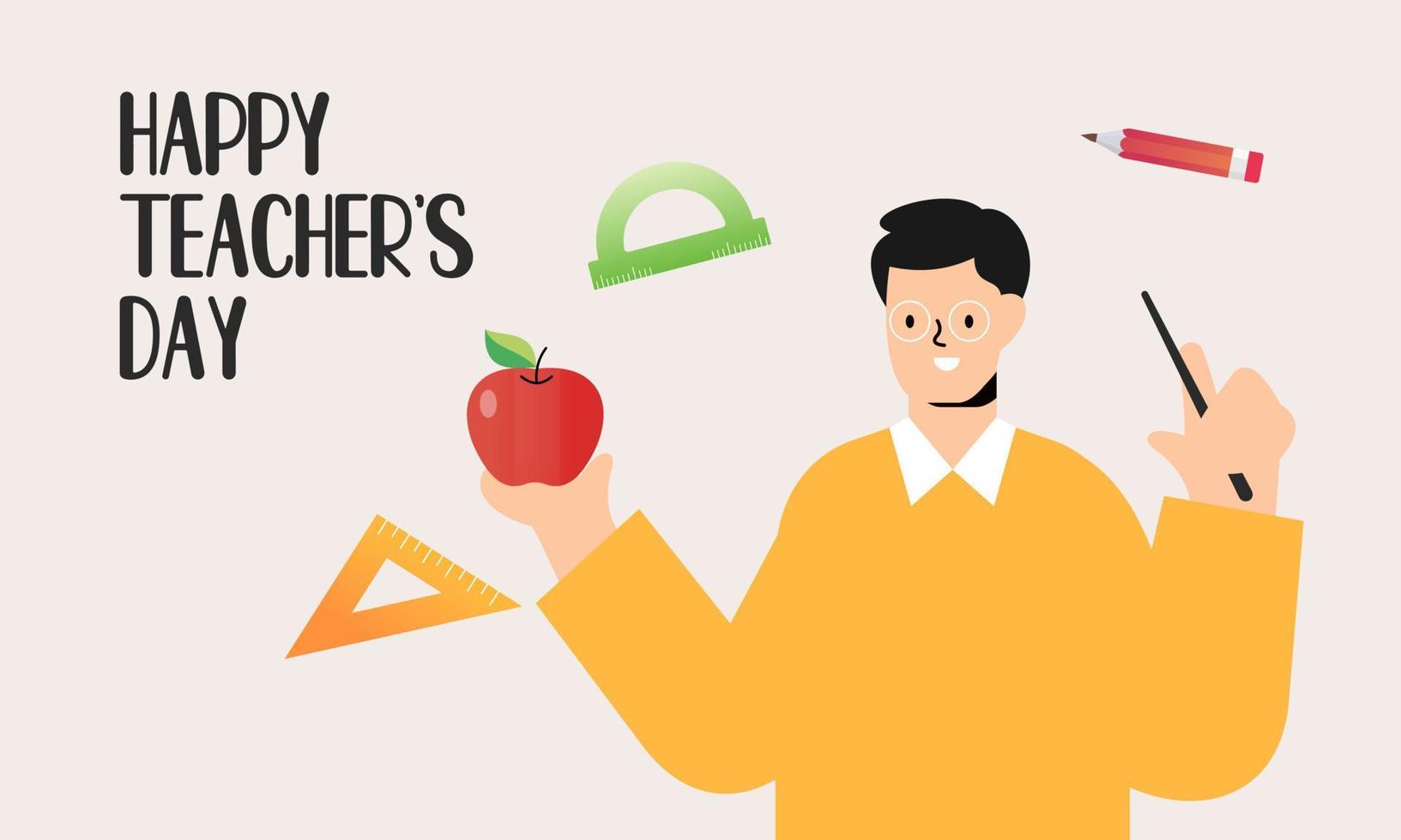 Happy teacher's day poster background concept vector illustration