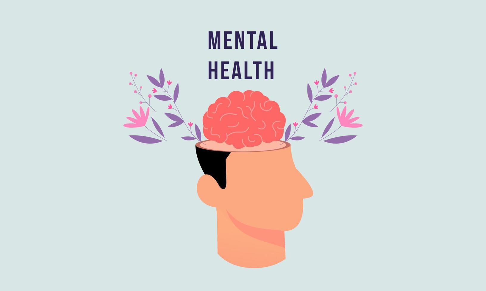 Flat design world mental health day background vector