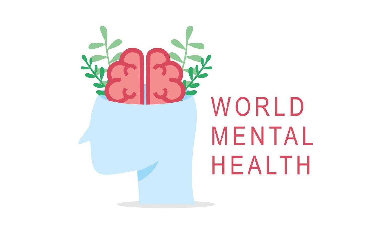 Flat design world mental health day background vector