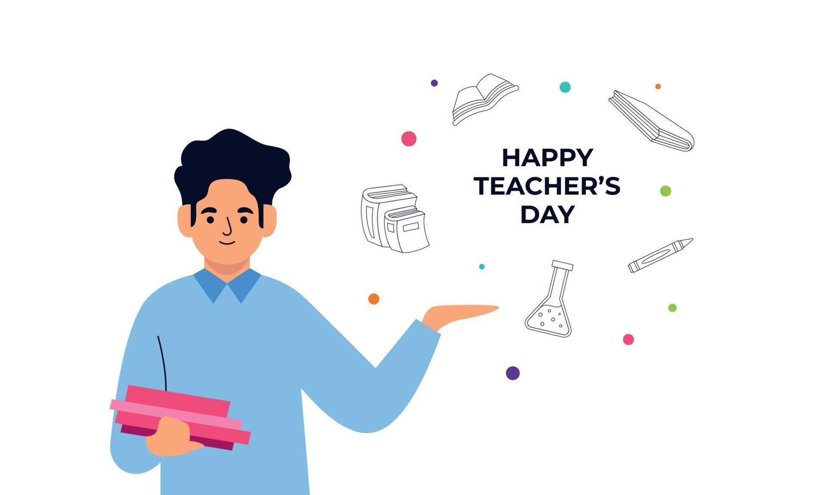 Happy teacher's day poster background concept vector illustration