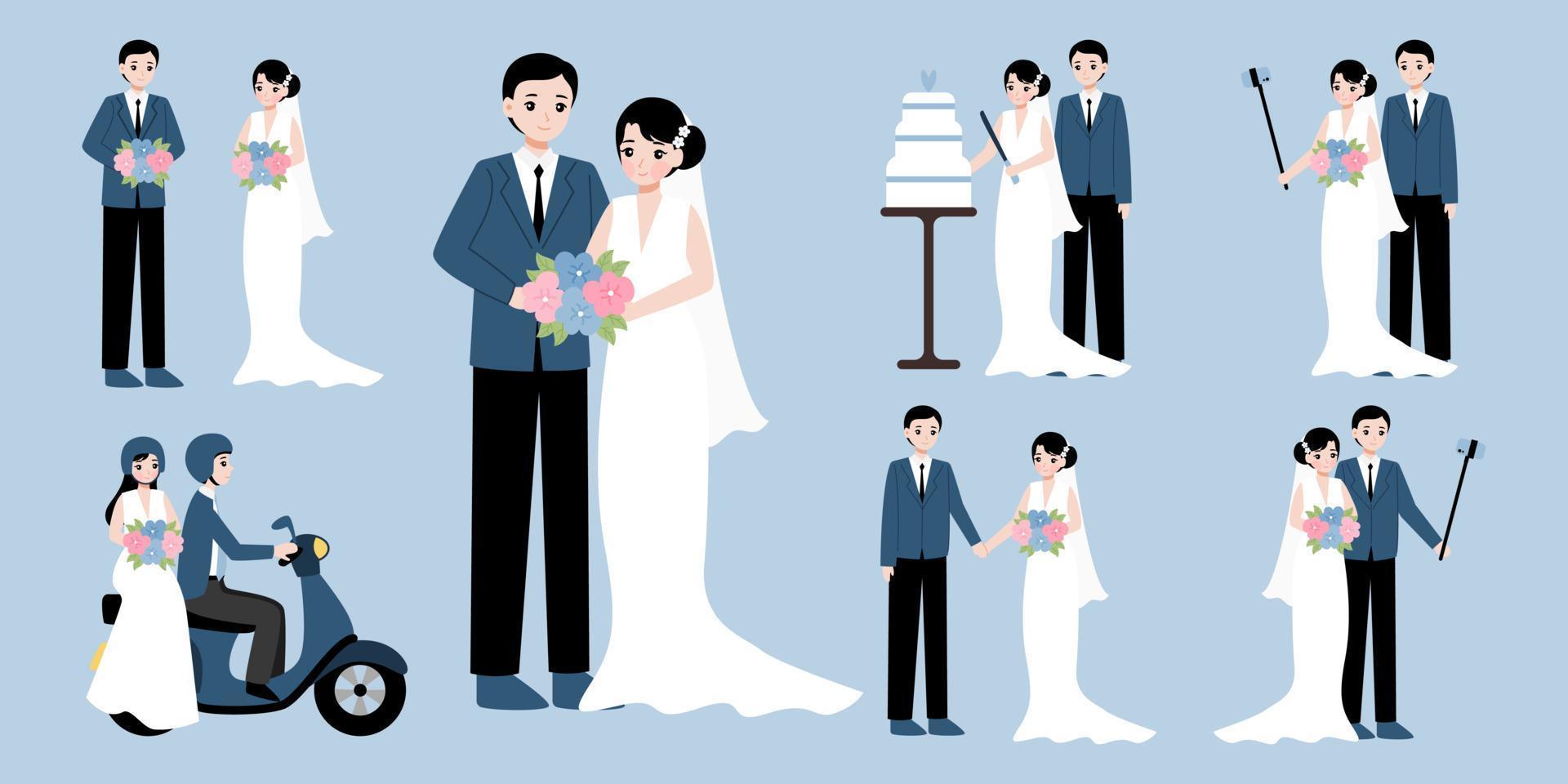 wedding character collection vector flat concept