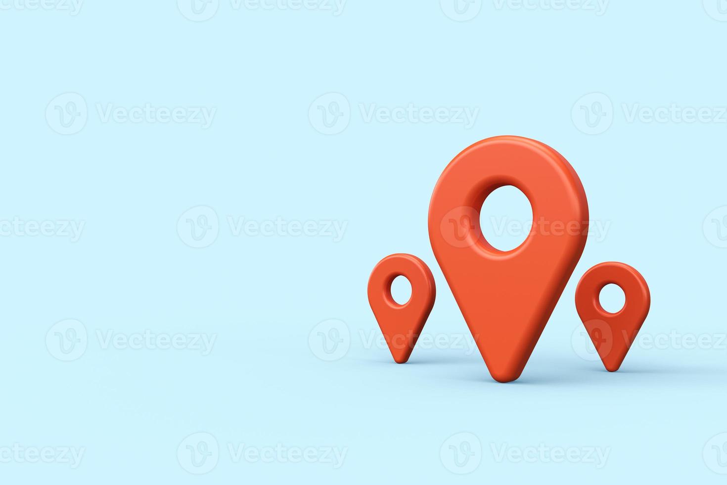 Location map icon. 3d render photo