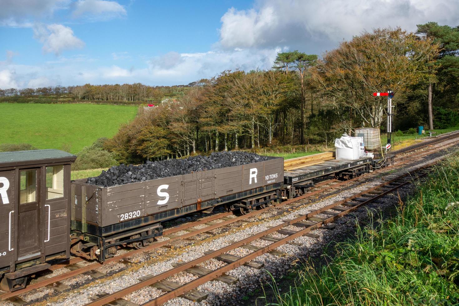 Woody Bay, Devon, UK, 2014. Lynton and Barnstaple Steam Railway  at Woody Bay Station in Devon on October 19, 2013 photo