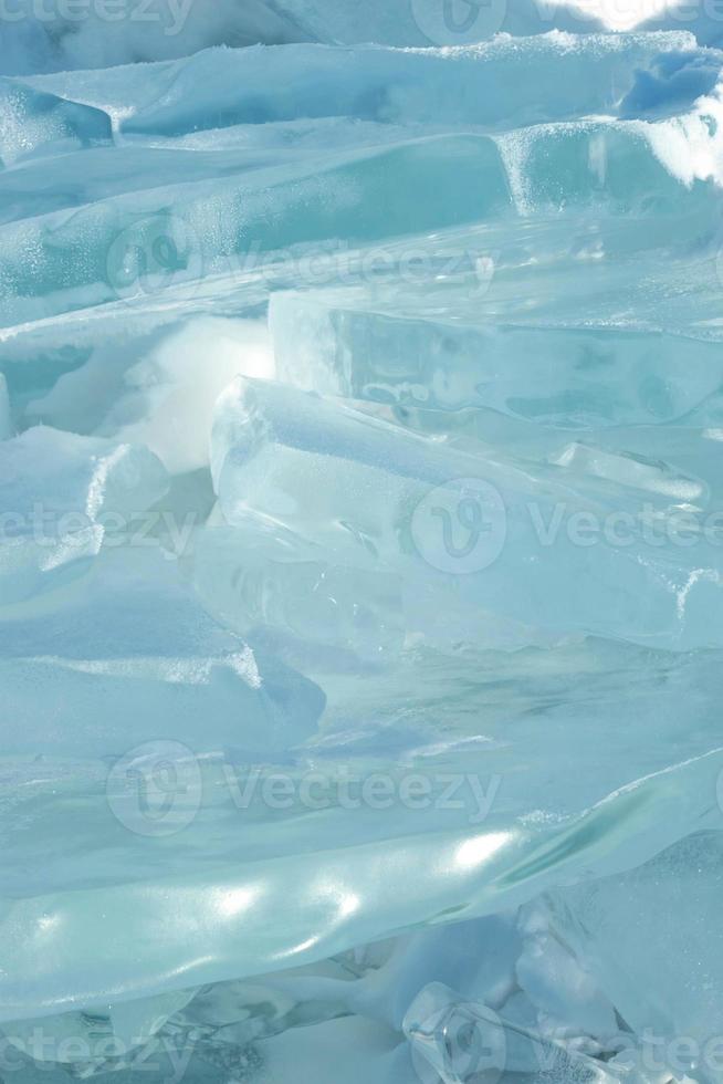 Background image of transparency blue ice pan in stacked layer. photo