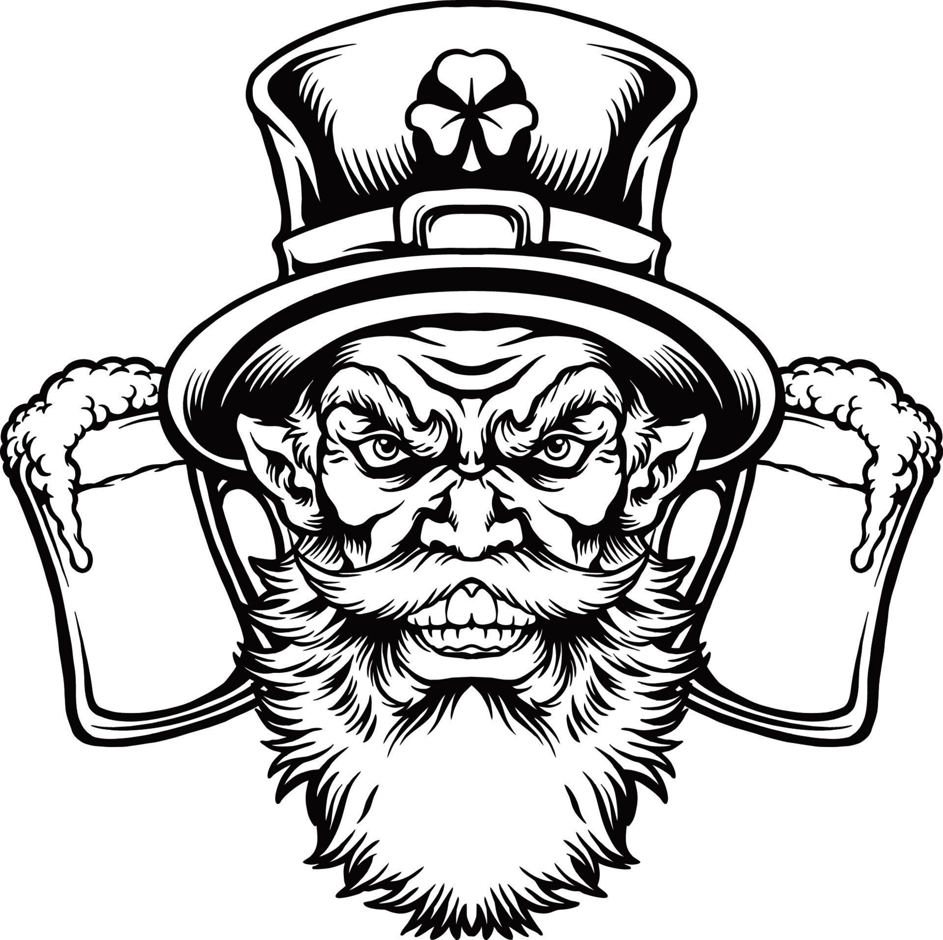 Monochrome Man beard and Glass Beer Joint 11274153 Vector Art at Vecteezy