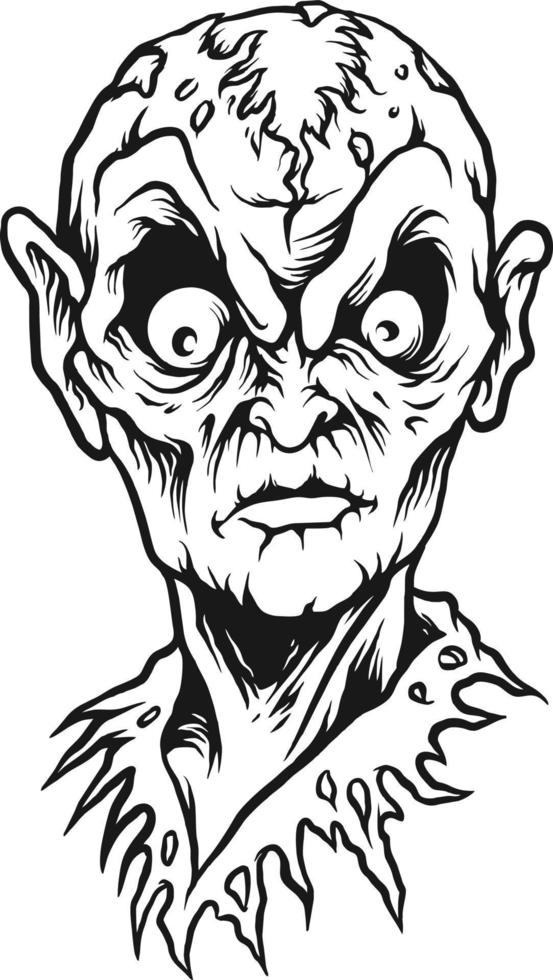 Monster Scary Zombie Outline Vector illustrations for your work Logo, mascot merchandise t-shirt, stickers and Label designs, poster, greeting cards advertising business company or brands.