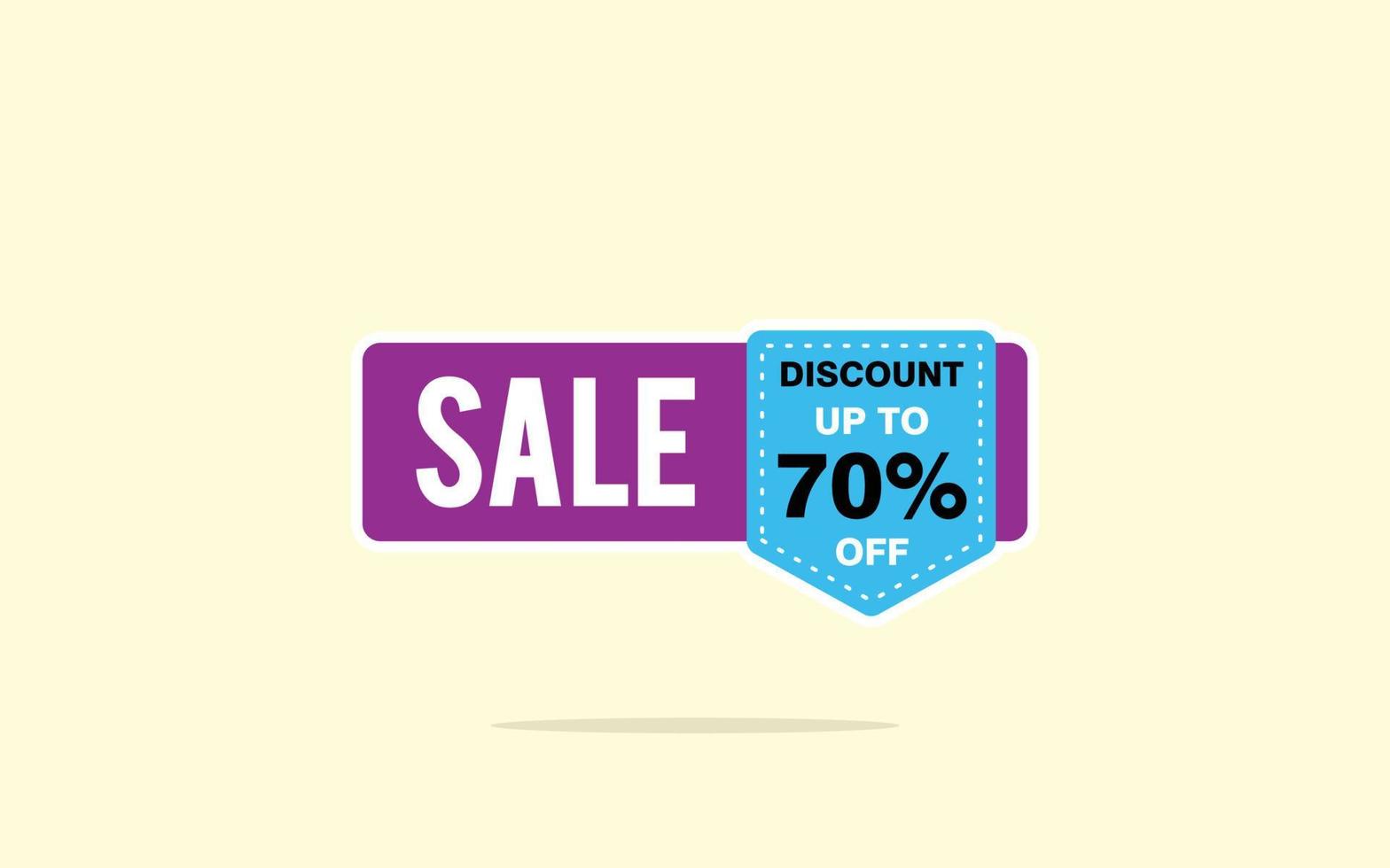 70 Percent discount offer, clearance, promotion banner layout with sticker style. vector