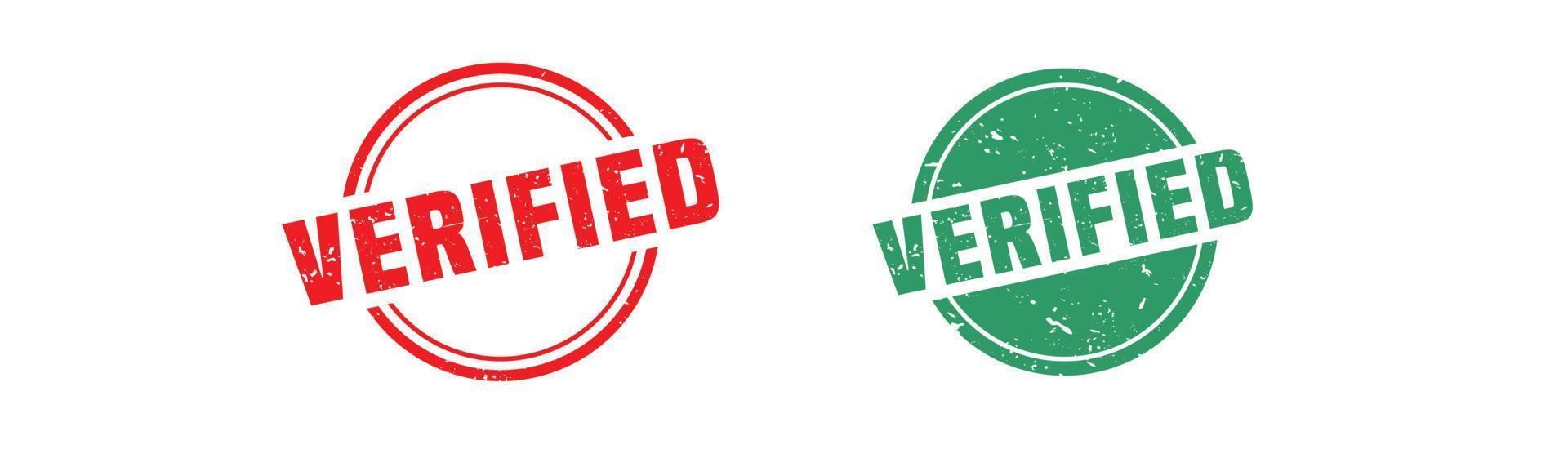 Verified stamp rubber with grunge style on white background. vector