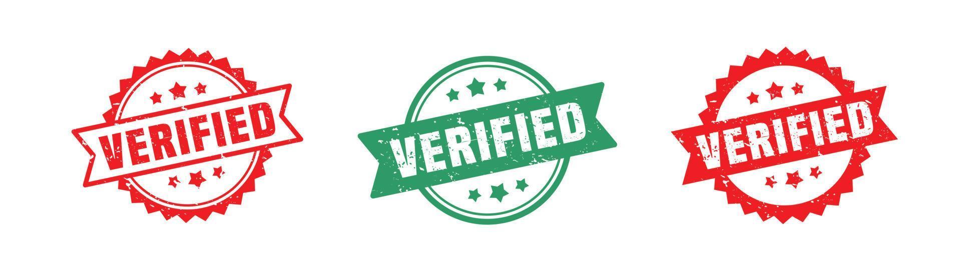 Verified stamp rubber with grunge style on white background. vector