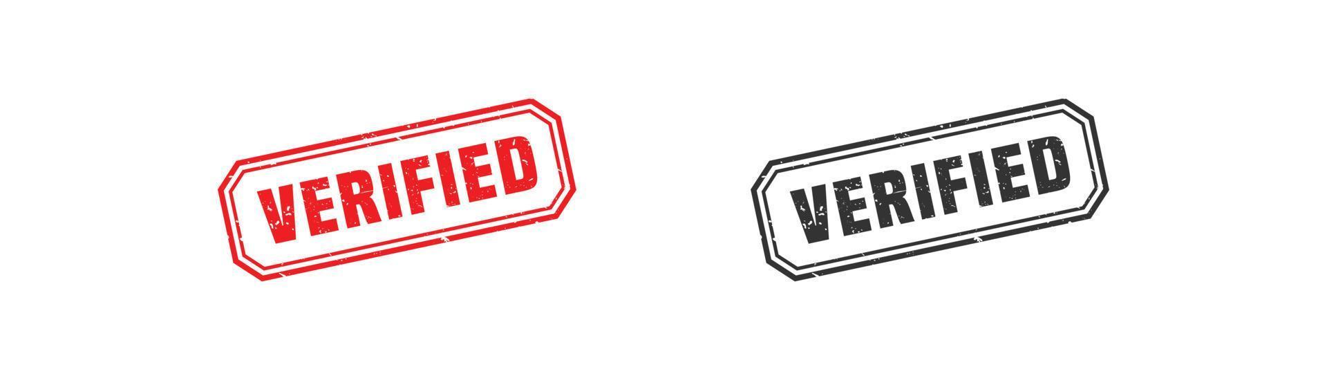 Verified stamp rubber with grunge style on white background. vector