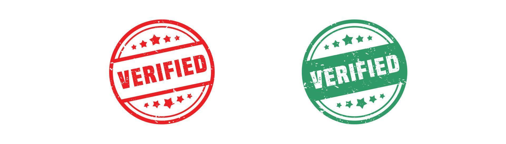 Verified stamp rubber with grunge style on white background. vector