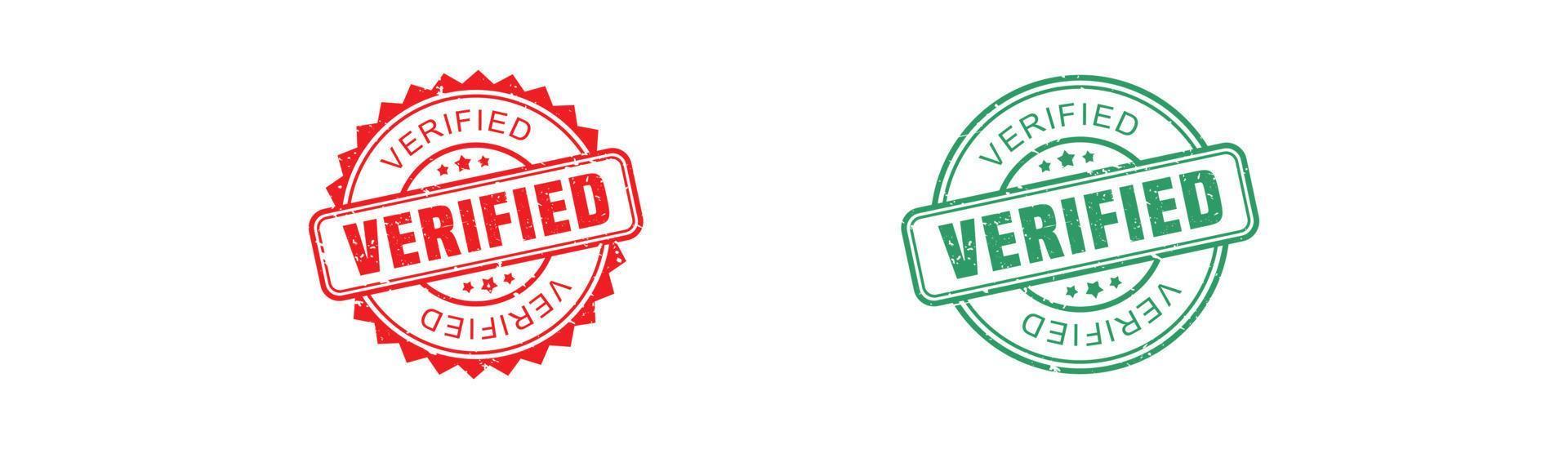 Verified stamp rubber with grunge style on white background. vector