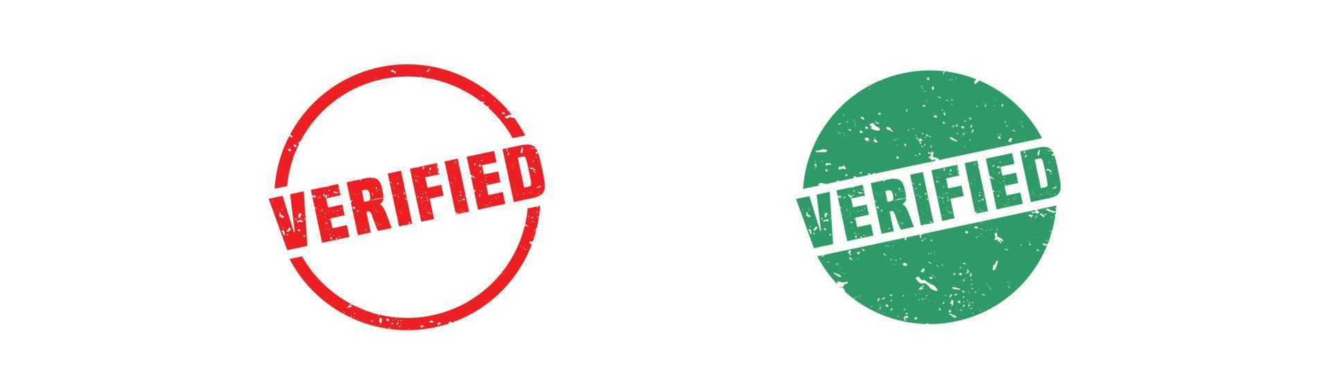 Verified stamp rubber with grunge style on white background. vector