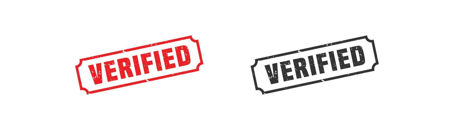 Verified stamp rubber with grunge style on white background. vector