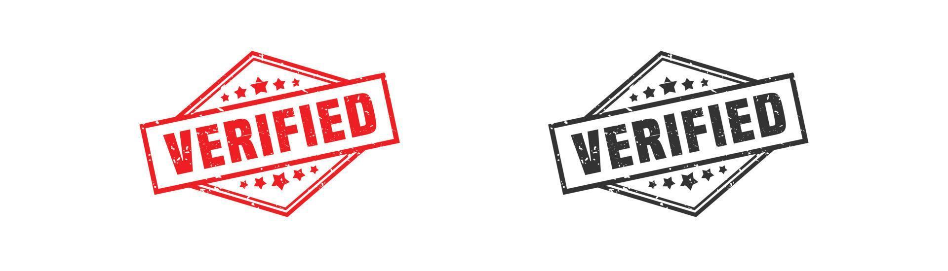 Verified stamp rubber with grunge style on white background. vector