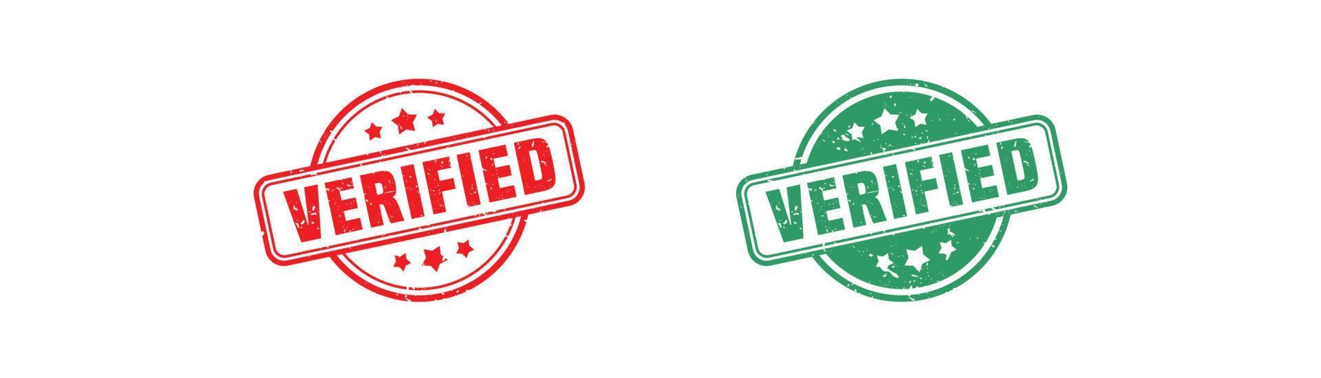 Verified stamp rubber with grunge style on white background. vector