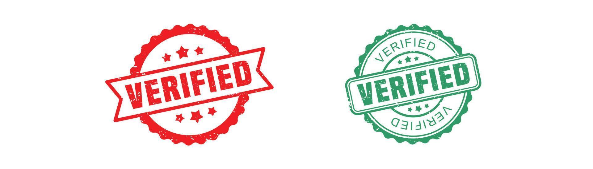 Verified stamp rubber with grunge style on white background. vector