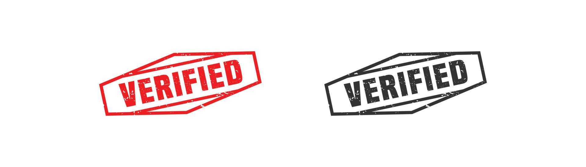 Verified stamp rubber with grunge style on white background. vector