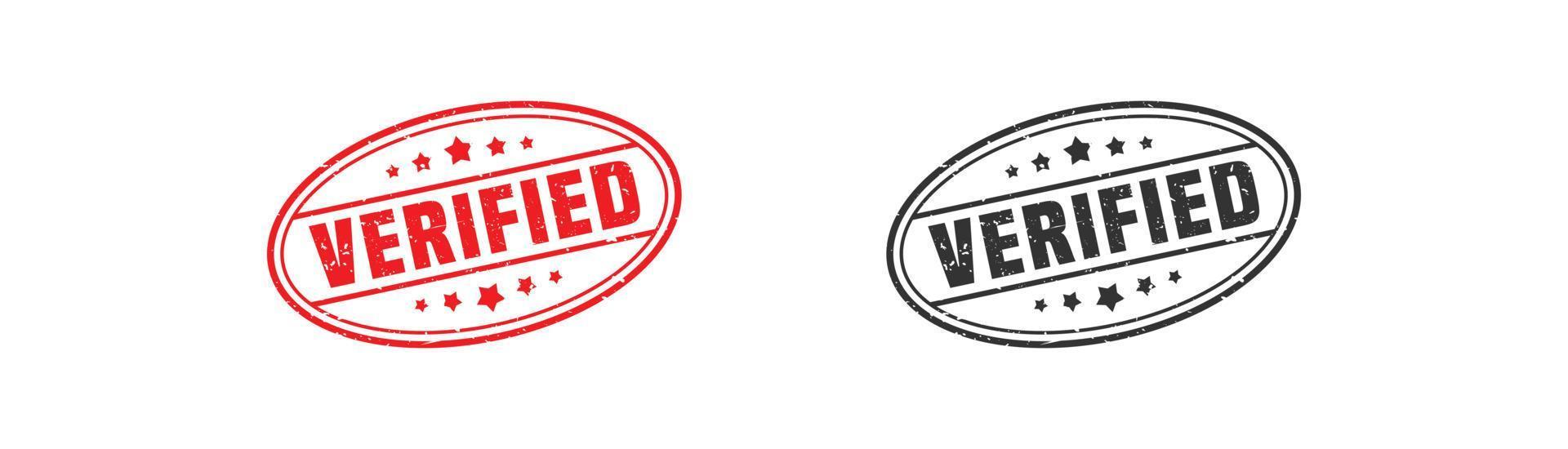 Verified stamp rubber with grunge style on white background. vector