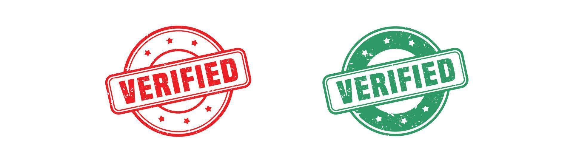 Verified stamp rubber with grunge style on white background. vector