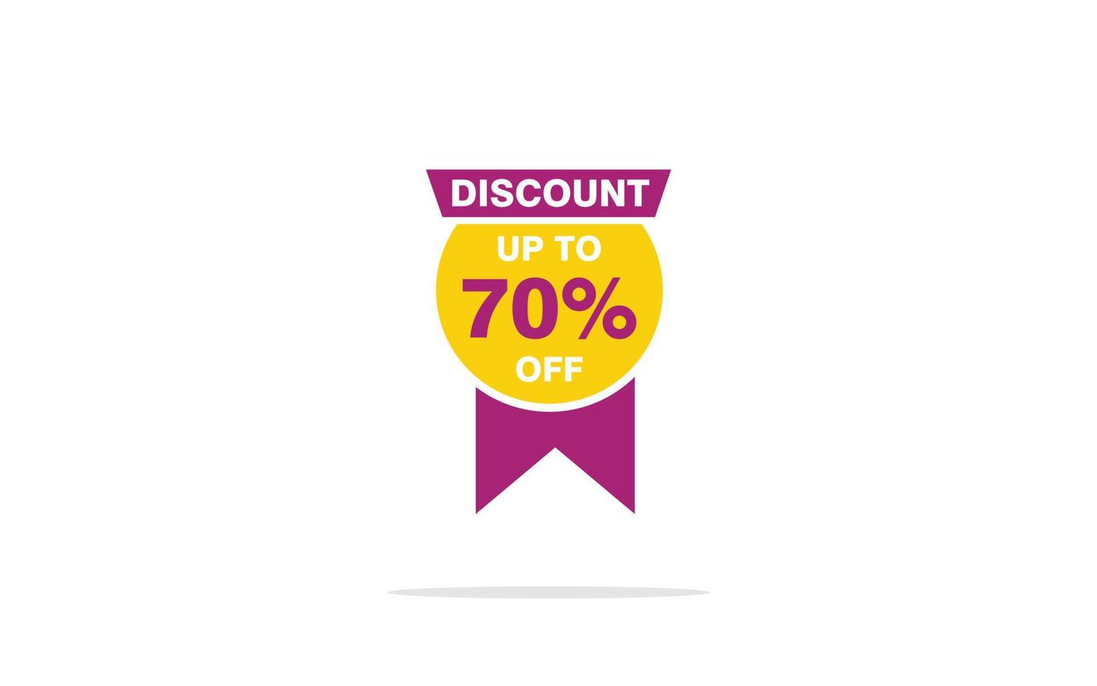 70 Percent discount offer, clearance, promotion banner layout with sticker style. vector