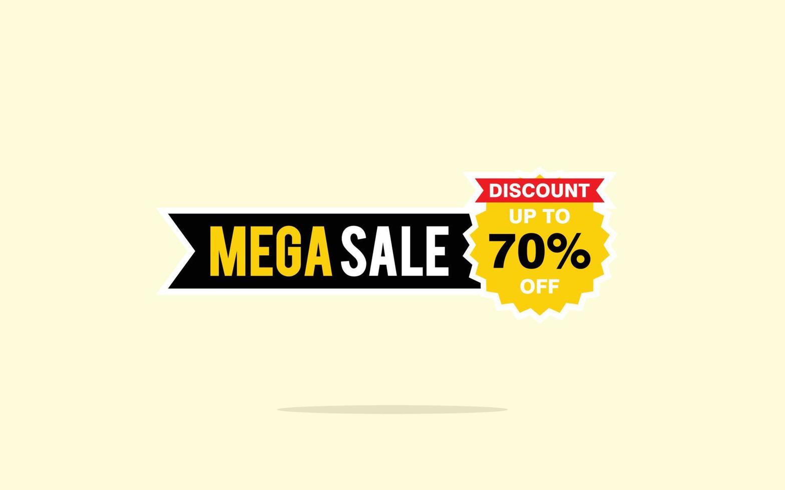 70 Percent discount offer, clearance, promotion banner layout with sticker style. vector