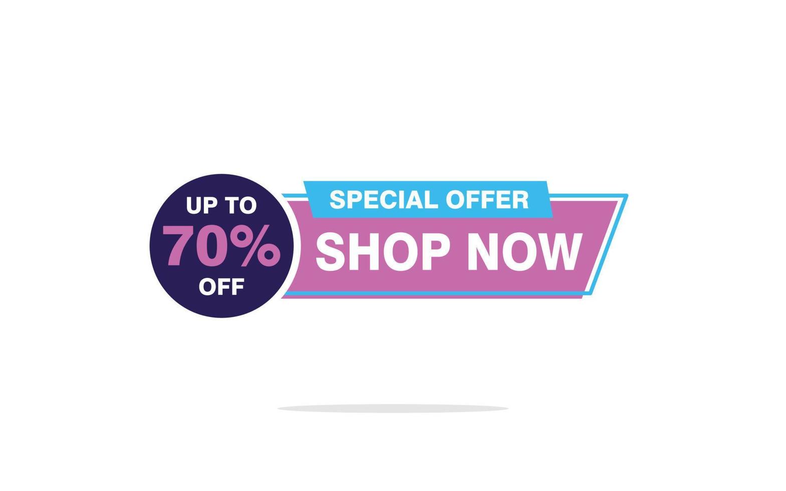 70 Percent discount offer, clearance, promotion banner layout with sticker style. vector